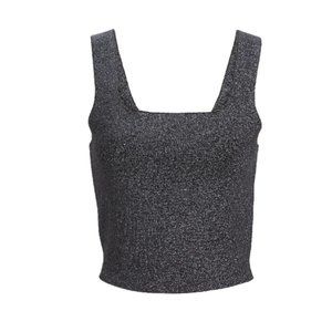 A.L.C . Victoria Metallic Knit Tank Top In Silver